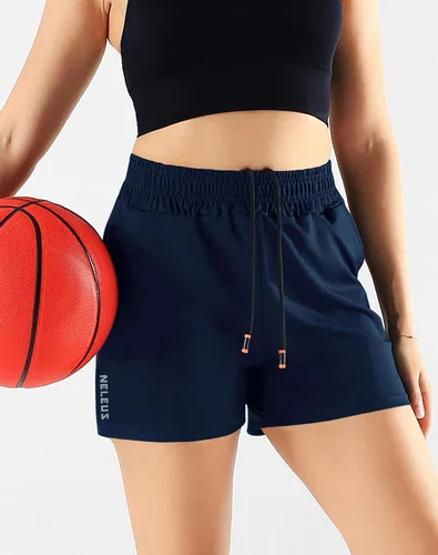 Miniatura 27 de NELEUS Pantalones cortos de correr ligeros para mujer, pantalones cortos atléticos de entrenamiento para yoga con bolsillo