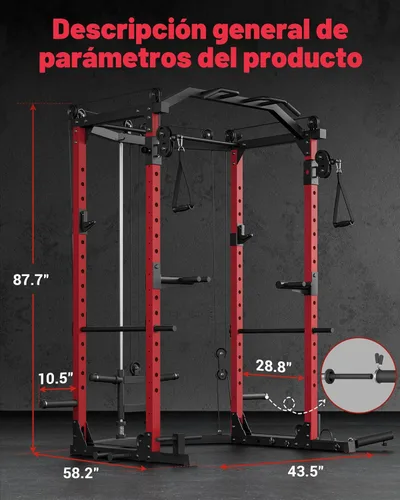 Miniatura 6 de GarveeLife Power Cage, Multi-Functional Power Racks for Home Gym with Cable Crossover System, 1600 LBS Weight Capacity Fitness Squat Rack for