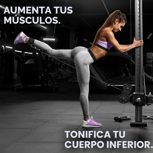 Miniatura 5 de FITGIRL Correa de tobillo para máquina de cable, acolchado de alta calidad y comodidad para máquinas de ejercicio con cable, accesorio de ejercicio