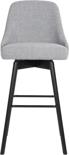 Miniatura 4 de Armen Living Sicily Modern Farmhouse Taburete giratorio de madera negra de 30 pulgadas de altura de asiento para encimera de isla de cocina en tela