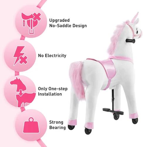 Miniatura 3 de Juguete de unicornio para montar a caballo, caballo de caballo y jinete mecánico de acción para caminar de 6 a 14 años, sin batería ni electricidad