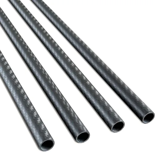 Miniatura 23 de 2 piezas Tubo de Fibra de Carbono 6 mm x 4 mm x 420 mm, 6 ~ 50 mm Disponible, 3 K rollo Envuelto Twill Mate Acabado.