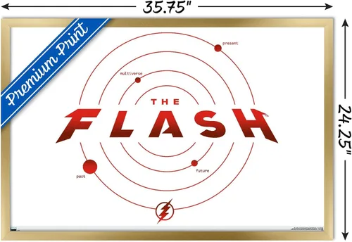 Miniatura 3 de Trends International DC Comics Movie The Flash - Póster de pared de la línea de tiempo Versión con marco dorado
