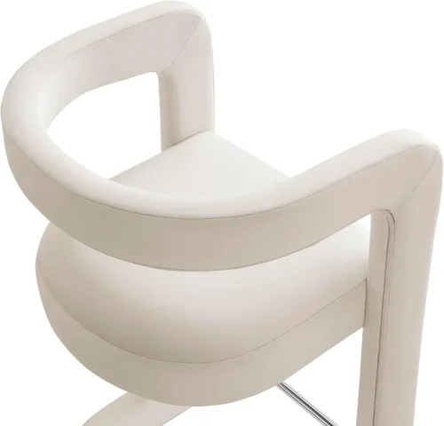 Miniatura 9 de Modway Winslow Performance - Taburete de terciopelo con reposapiés de acero inoxidable en alabastro