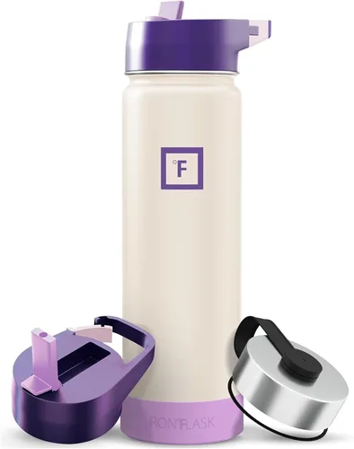 Miniatura 113 de IRON °FLASK Frasco de hidratación para acampar y senderismo con pajilla, botella de agua deportiva de acero inoxidable con aislamiento de boca
