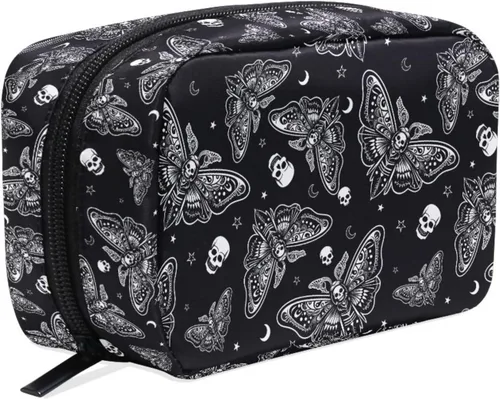 Miniatura 28 de MNSRUU Pequeña bolsa de cosméticos para niñas y mujeres, de viaje, con estampado de leopardo colorido, organizador de artículos de tocador
