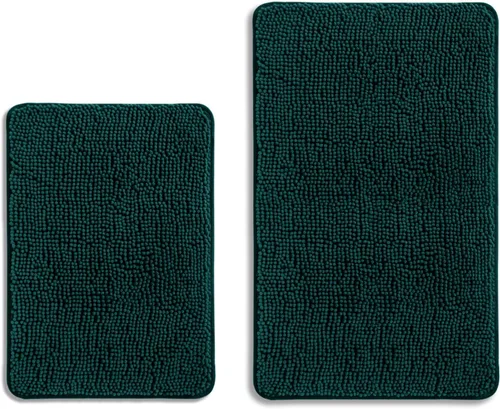 Miniatura 346 de Alfombra de baño pequeña de 12 x 18 pulgadas, lavable y absorbente, antideslizante, alfombra de baño de felpilla gruesa y suave para baño, ducha