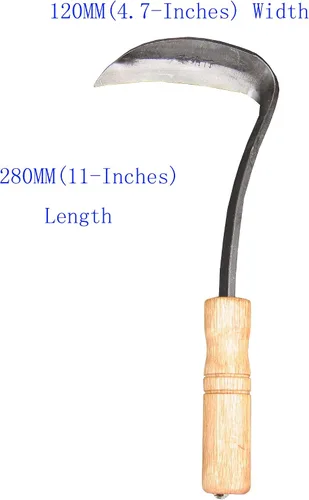 Miniatura 2 de Hoz forjada de 11 pulgadas, calidad forjada de gota de acero SK5, escardadora de cuello de serpiente