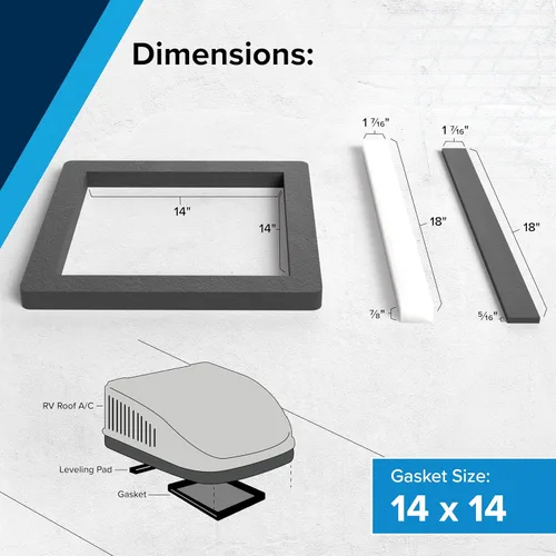 Miniatura 2 de Camco 25071 14" x 14" Aire acondicionado universal para techo Juego de Juntas