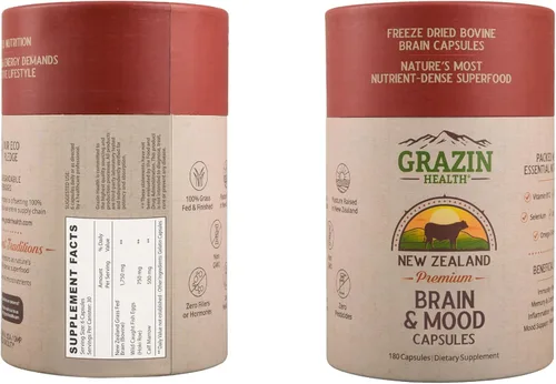 Miniatura 11 de Hígado de res alimentado con pasto de Nueva Zelanda - Liofilizado 3000 mg por porción (500 mg por cápsula) (30 porciones)
