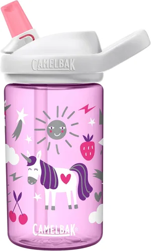 Miniatura 36 de CamelBak Eddy+ Kids Water Bottle with Bite Valve Straw, Leak‑Resistant Easy‑Sip Design for Everyday Hydration, 14oz Kids Monstruos de Skate