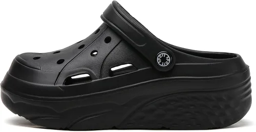 Miniatura 3 de SECHRITE Zuecos de plataforma para mujer, zapatos de jardín, impermeables, para playa, piscina, sandalias de verano, pantuflas para el hogar, serie