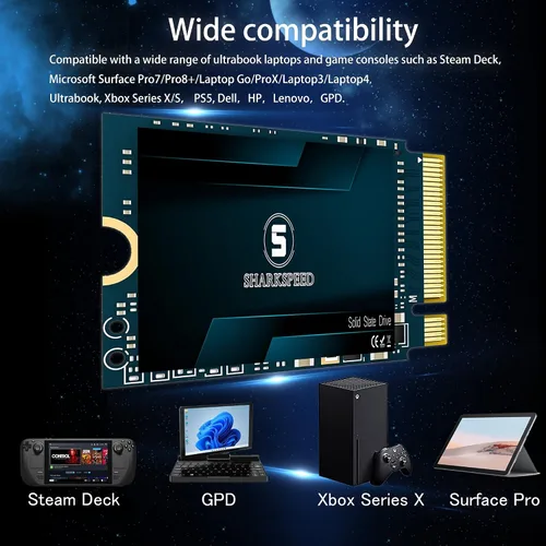Miniatura 3 de SSD 256GB M.2 2230 NVMe PCIe Gen 3.0X4 unidad interna de estado sólido, compatible con Steam Deck, ROG Ally, Surface Pro, Ultrabook, laptop, PC