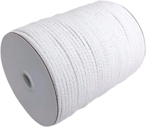CAQUBO Cuerda de Macramé de Algodón Trenzado de 4 mm, 157 Metros, Color Blanco, Hilo de Macramé para Manualidades, Cuerda de Macramé Suave, Cordón