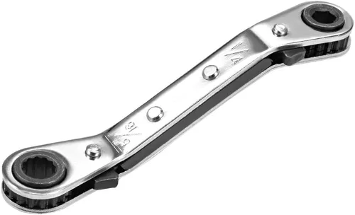 uxcell Llave de trinquete reversible, extremo de caja doble de 1/4 pulgadas x 5/16 pulgadas, Cr-V