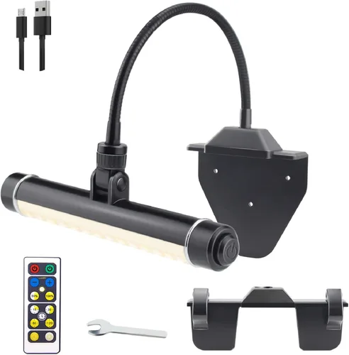 Miniatura 11 de BIGMONAT Luz de imagen recargable por USB, luz LED inalámbrica con control remoto, luz de pintura giratoria, cabezal de 3 modos de iluminación