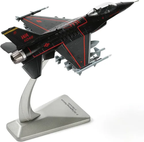 Miniatura 15 de NUOTIE 1/100 F-16C Fighting Falcon Fighter Model Metal DieCast Aircraft Jet Kit Modelo de Avión de Combate Avión de Caza Militar para Colección