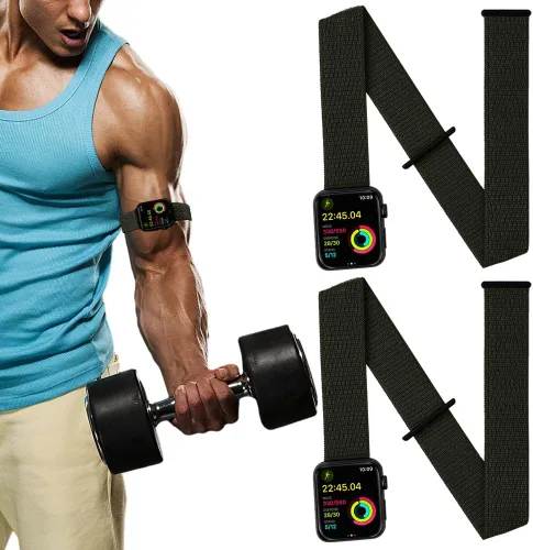 IFCASE Paquete de 2 brazaletes deportivos de nailon para Apple Watch de 1.929 in 1.811 in 1.772 in 1.732 in 1.654 in 1.614 in 1.575 in iWatch Series
