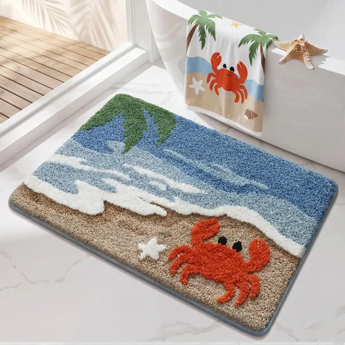 Miniatura 14 de Brush Your Teeth - Tapetes de baño de 17 x 24 pulgadas, suaves, absorbentes y antideslizantes, lavables a máquina con diseños de letras coloridas
