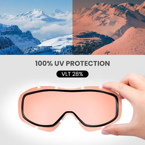 Miniatura 52 de OutdoorMaster OTG Gafas de esquí – Gafas sobre lentes para esquí y snowboard para hombres, mujeres y jóvenes – 100% de protección UV A1-vlt 46%