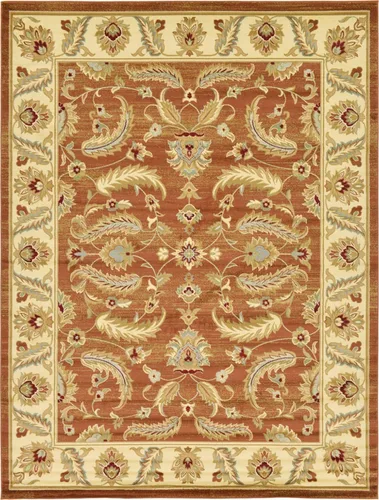 Miniatura 44 de Unique Loom - Colección Voyage - Alfombra redonda tradicional oriental, marrón, Polipropileno, Marrón/Azul Claro