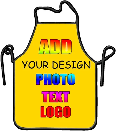 Miniatura 14 de NALAHOME Delantales personalizados para hombres y mujeres delantales personalizados con logotipo de texto fotográfico Negro