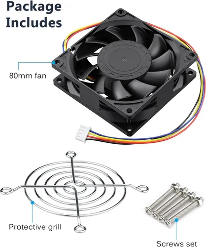 Miniatura 7 de GDSTIME Ventilador PWM de 3.150 in x 0.984 in de 4 pines, alta velocidad 12V 3.150x315.945 in de presión estática PC CPU Cooler Ventilador
