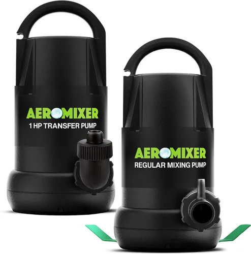 Miniatura 9 de Aeromixer High 3/4 HP Bomba sumergible mezcladora + aireación - Bomba de agua sumergible para mezcla de nutrientes y aireación, bombas de agua
