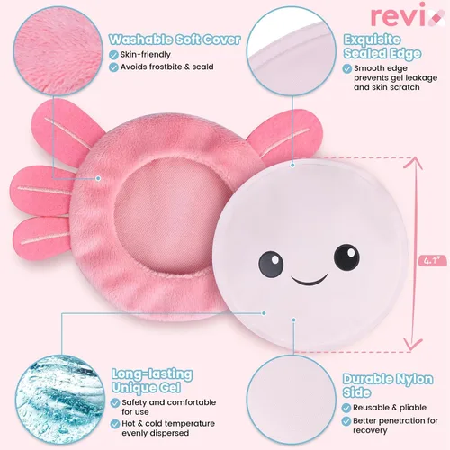 Miniatura 5 de REVIX Paquetes de hielo para niños - Bolsas de gel frías reutilizables para niños pequeños y bebés, cubiertas de tela suaves con 4 lindos diseños