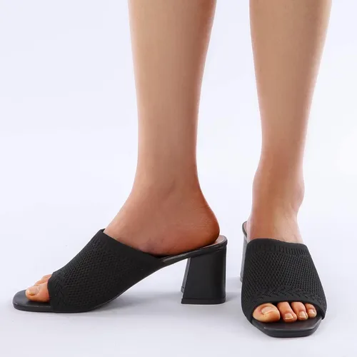 Miniatura 5 de MUSSHOE Sandalias bajas de tacón grueso sandalias de mujer transpirables con punta cuadrada
