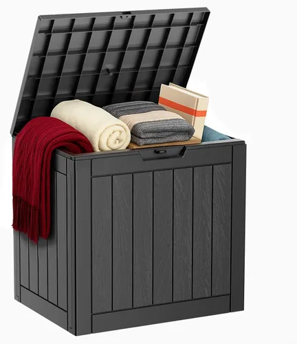 Miniatura 51 de ROJIK - Caja de almacenamiento para exteriores, impermeable, para patio y piscina, herramientas de jardín y cojines, banco con tapa con cerradura