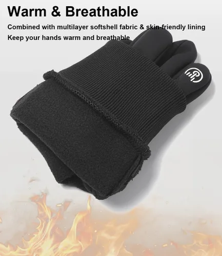 Miniatura 6 de Guantes de invierno con pantalla táctil para hombres y mujeres, para correr, ciclismo, conducción, guantes cálidos en clima frío para ciclismo