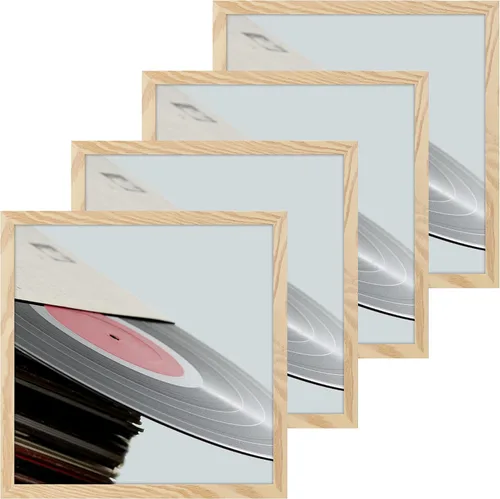 Miniatura 30 de eletecpro Marcos de discos de vinilo de 7 x 7 pulgadas para galería, decoración de pared negra resistente y ligera, marcos LP fáciles de colgar, se