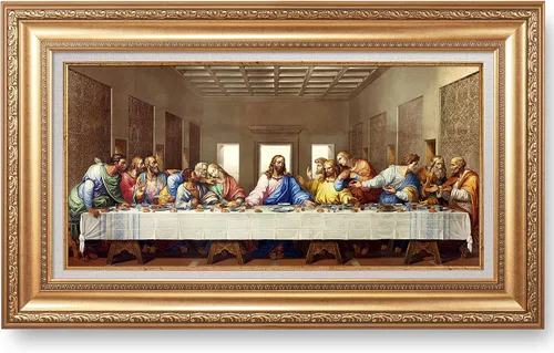 Miniatura 25 de A&T ARTWORK La Última Cena de Leonardo Da Vinci Las reproducciones de arte clásico mundial, impresiones de lienzo Giclee, arte de pared