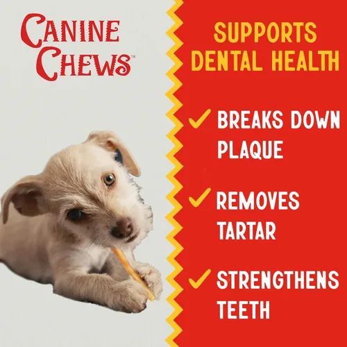 Miniatura 6 de Canine Chews Palitos recubiertos de pollo de 5 pulgadas, paquete de 45 golosinas de cuero crudo para perros de origen estadounidense, masticables