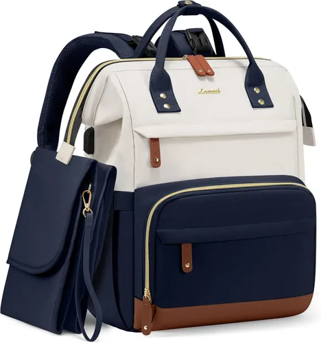Miniatura 14 de LOVEVOOK Mochila para Pañales, Bolsa de Bebé con Estación de Cambio, Mochila Grande para Pañales para Mamá y Papás, Bolsa Impermeable para Mamá