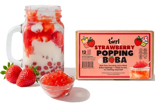 Miniatura 15 de Twrl Cobertura de té Boba de burbujas de azúcar morena – Perlas Boba taiwanesas, cobertura de tapioca estilo café, instantáneo, perfecto para té