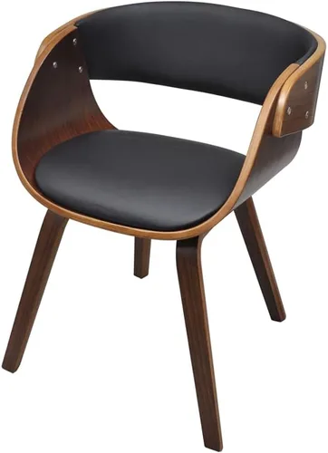 Black & Brown Plywood Dining Chair, Ergonomic Cotton Polyurethane Seating, Modern Kitchen & Dining Room Furniture