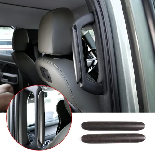 YIWANG Accesorios interiores de fibra de carbono ABS para Land Rover Defender 110 130 2020-2023 Manija de agarre de puerta (grano de madera de roble)