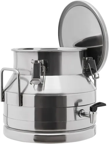Miniatura 19 de LOYALHEARTDY Lata de leche de 10L/2.64 galones, latas de transporte de leche de acero inoxidable, cubo de vino, jarra, jarra de aceite, barril