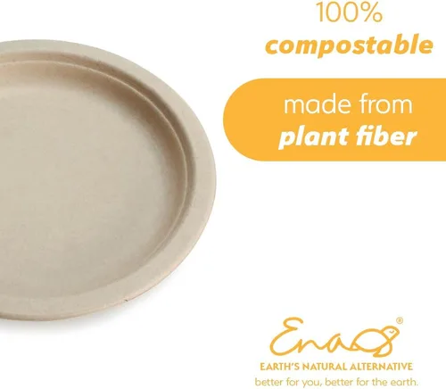 Miniatura 3 de Platos de papel desechables 100% compostables a granel [6 pulgadas 1000 paquetes], platos de bambú, ecológicos, biodegradables, resistentes platos