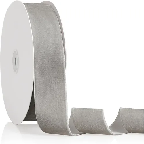 Miniatura 104 de Cinta de terciopelo blanco de 1/4 pulgadas x 20 yardas para decoración de corona de árbol de Navidad, manualidades, adornos hechos a mano, envoltura