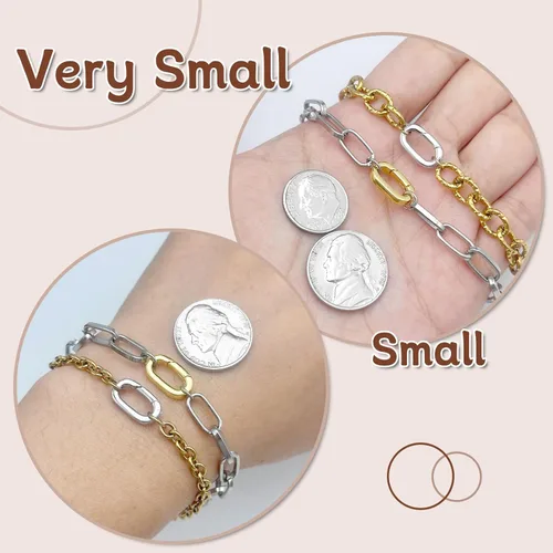 Miniatura 6 de OHINGLT 10 piezas de cierres de colgante con clip mosquetón – cierre y cierres de collar de oro de 18K, conector de encanto de pulsera para mujeres