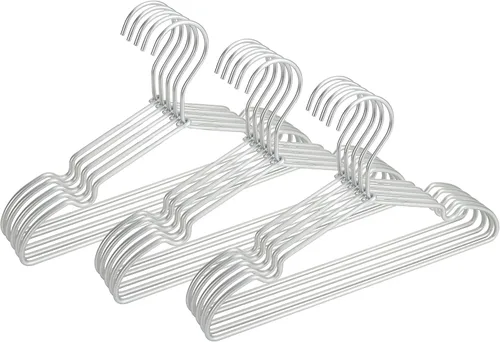Miniatura 5 de 30Pack Koobay 12.6" Silver Metal Hangers Non Slip Suit Coated Wire Aluminum Children Storage Baby Hangers