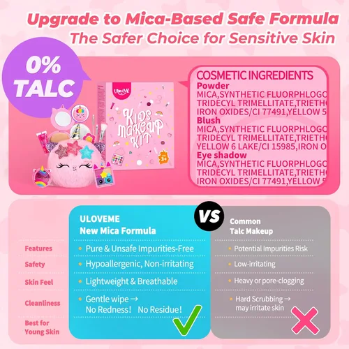 Miniatura 2 de ULOVEME Kit de Maquillaje Real para Niñas - Real, No Tóxico, Juguete de Maquillaje Lavable - Regalo de Juguetes Umicorn para Niñas de 3 4 5 6 7 8 9