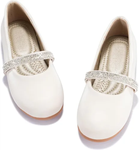 Miniatura 7 de Zapatos de vestir para niñas con flores, zapatos de princesa Mary Jane, zapatos de ballet para niños pequeños y grandes, zapatos elegantes