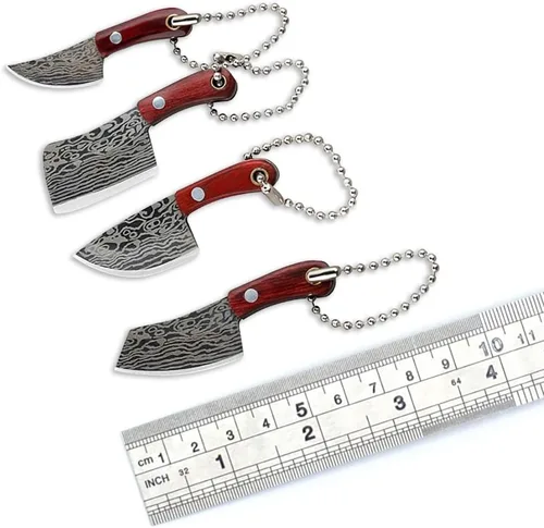 Miniatura 2 de Juego de cuchillos de bolsillo de Damasco Mini Chef Tiny Cleaver para abridor de paquetes Cortador de caja - de 4