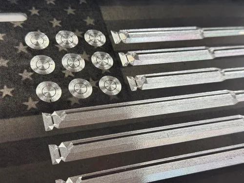 Miniatura 4 de Combo Laser & Diamond Etched - Placa de matrícula delantera con diseño de bandera de EE. UU