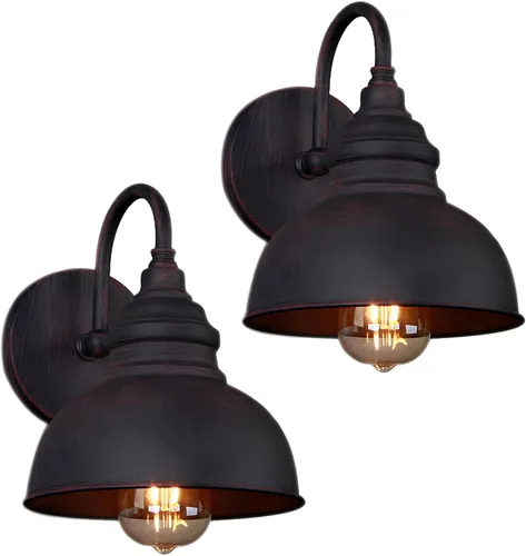 Miniatura 8 de Aplique de pared de cuello de cisne para exteriores, estilo rústico, estilo granero, acabado de cobre antiguo, lámpara de pared vintage, E26