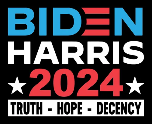 Miniatura 2 de Cartel de campaña electoral de Truth Hope Decency 2024 Biden/Kamala Harris con estaca de metal en H